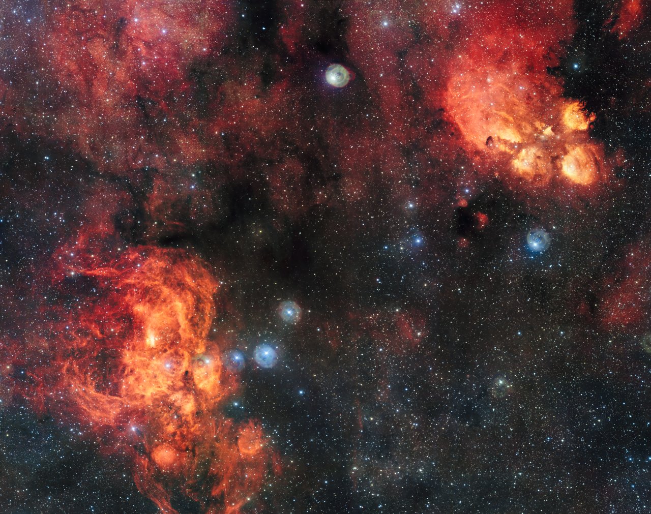 Astronomical image of the cat's paw nebula